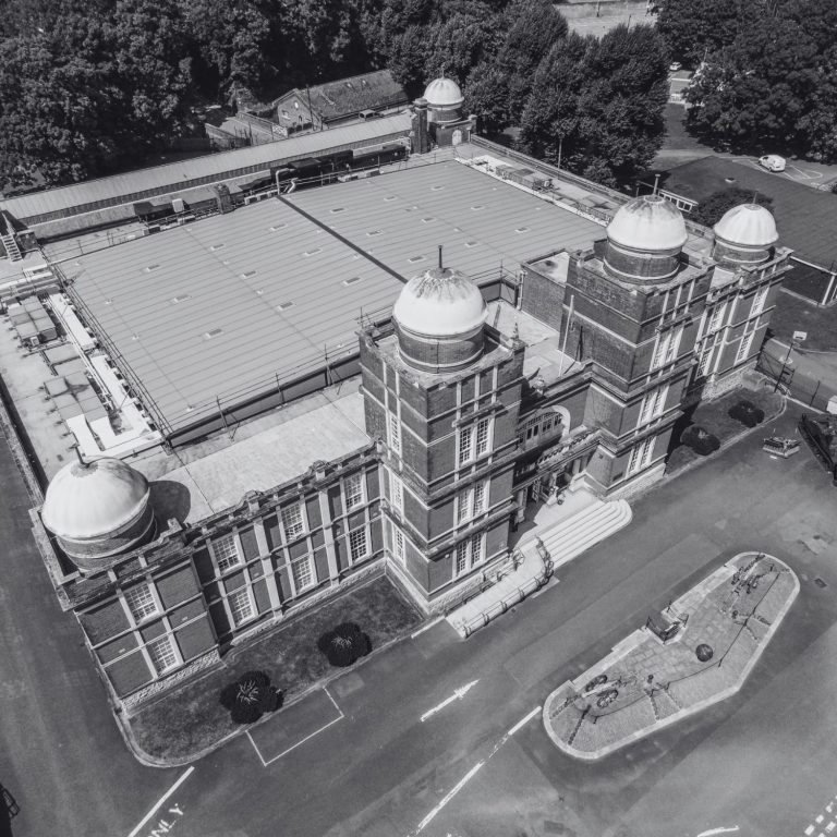 Aerial view of a the Corps of Royal Engineers Museum in Chatham, Kent.